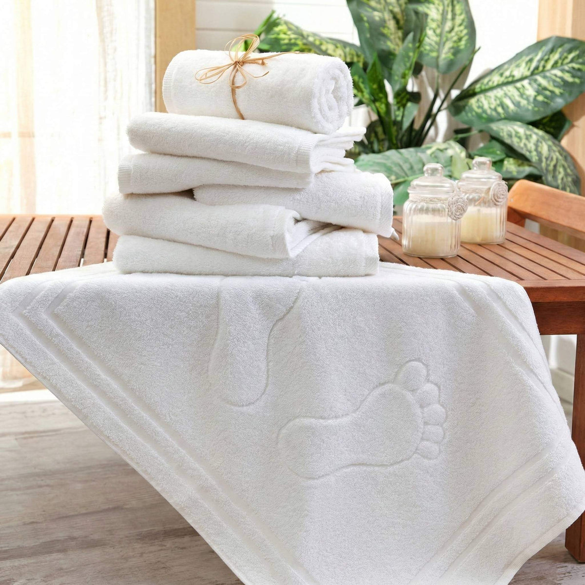 Hotel Quality White Cotton Bathmat 650 GSM