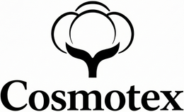 Cosmotex logo with a stylized flower design