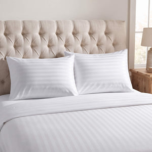Hotel quality cotton pillow cover with stripe design