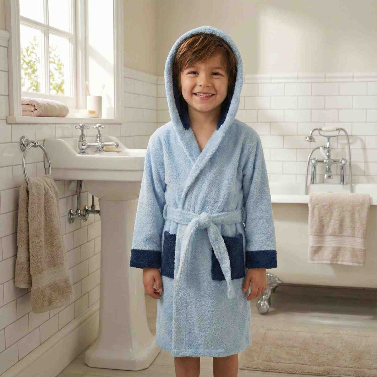 Absorbent Organic Cotton Kids Bathrobe