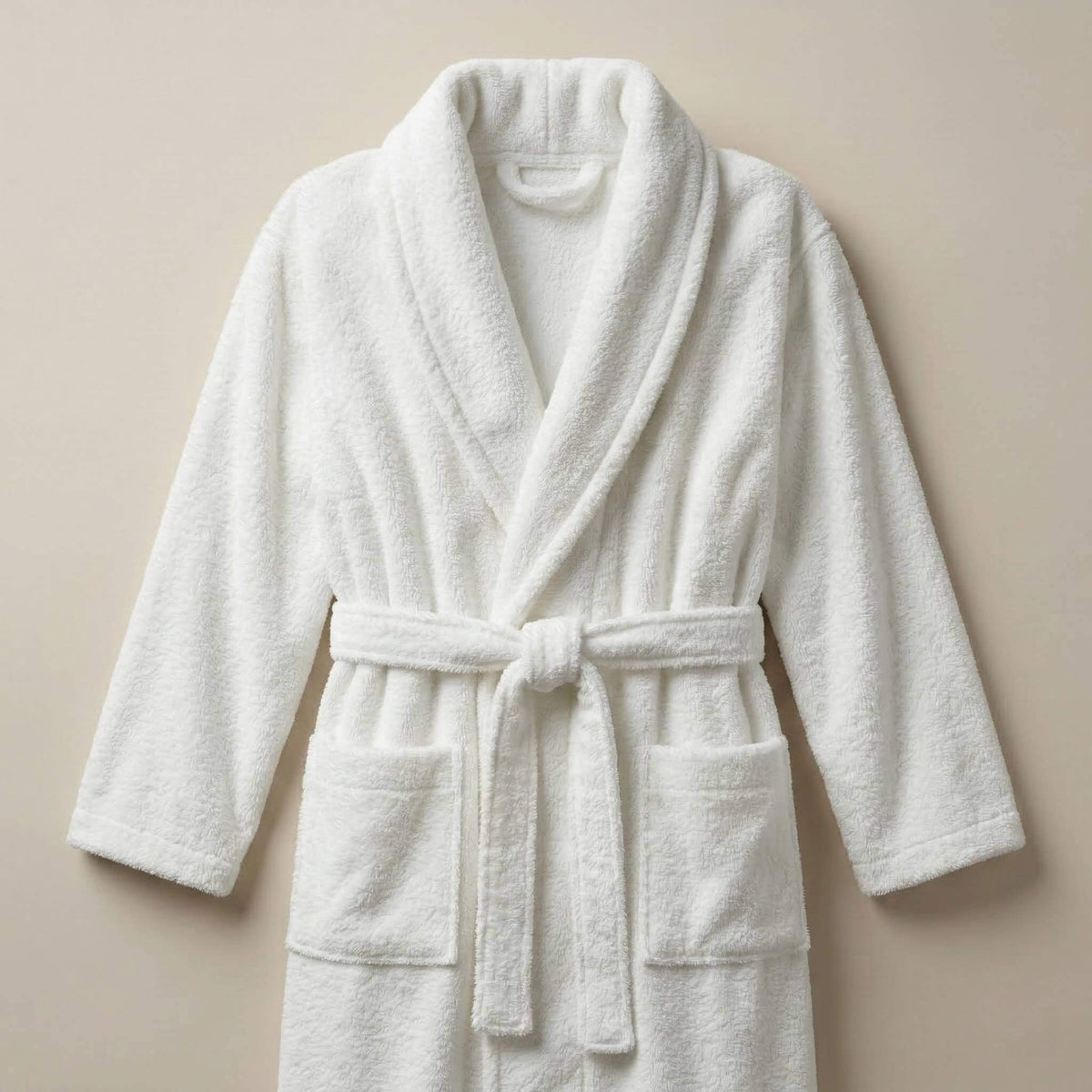 white cotton terry bathrobe for hotels