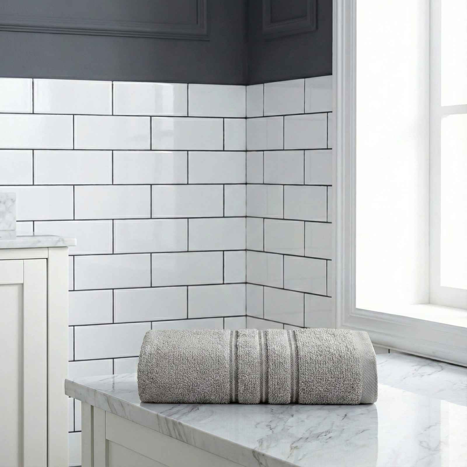Premium 100% Cotton Bath Towel in Silver Grey