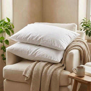 CVC sateen pillowcase with 4mm stripe design