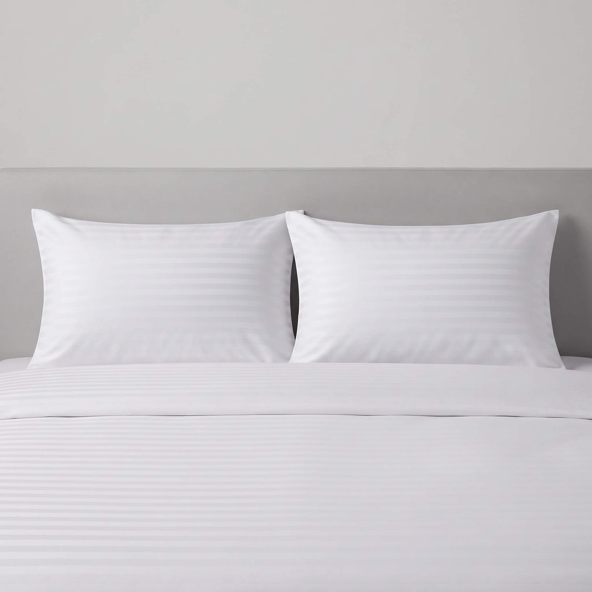 White cotton stripe pillow cover
